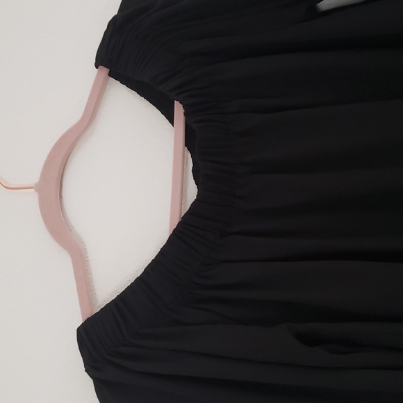 NWOT Express Black Blouse Versatile Neckline w/ Adjustable Bow Ties at Sleeves - Picture 6 of 10